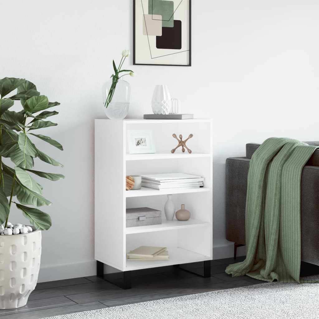 Visoka komoda bijela 57 x 35 x 90 cm od konstruiranog drva