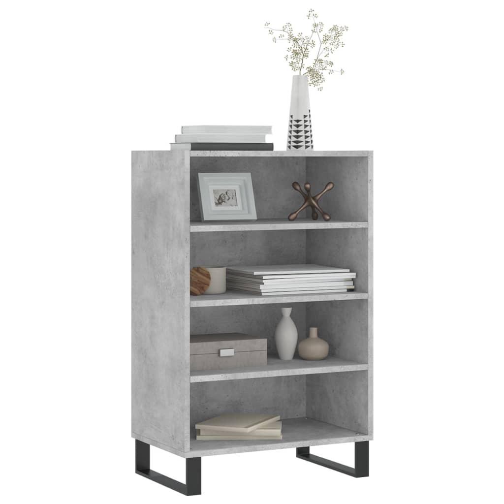 Visoka komoda siva boja betona 57x35x90 cm konstruirano drvo