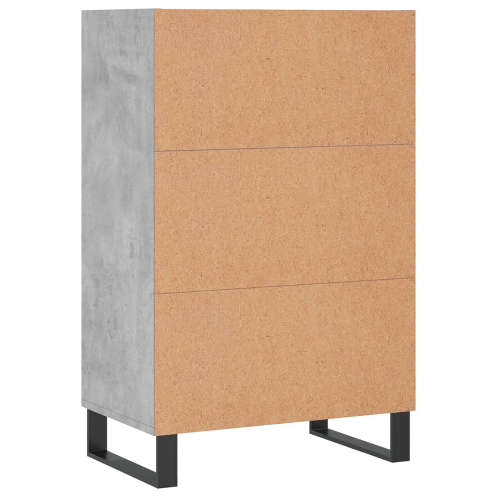 Visoka komoda siva boja betona 57x35x90 cm konstruirano drvo
