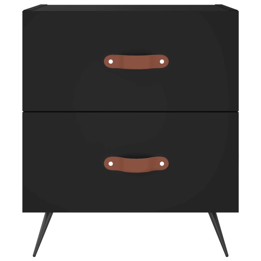 Noćni ormarići 2 kom crni 40 x 35 x 47,5 cm konstruirano drvo