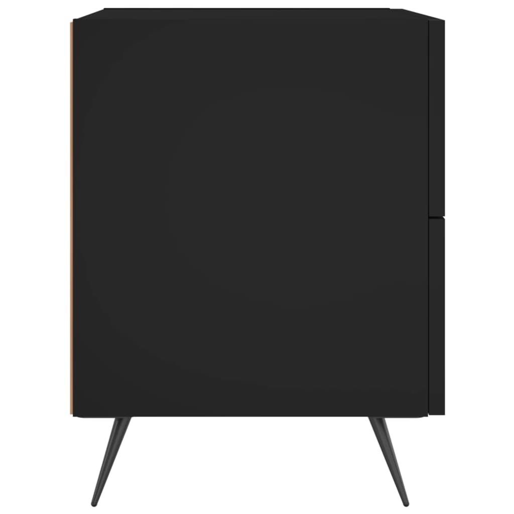 Noćni ormarići 2 kom crni 40 x 35 x 47,5 cm konstruirano drvo