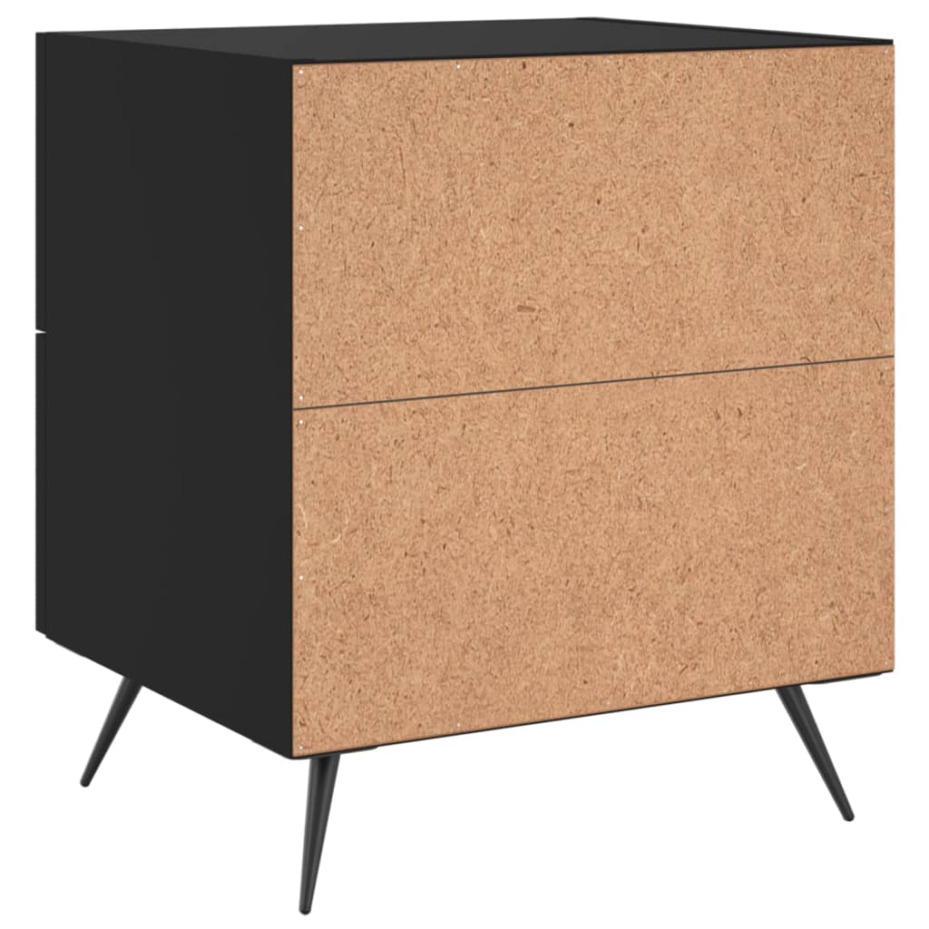 Noćni ormarići 2 kom crni 40 x 35 x 47,5 cm konstruirano drvo