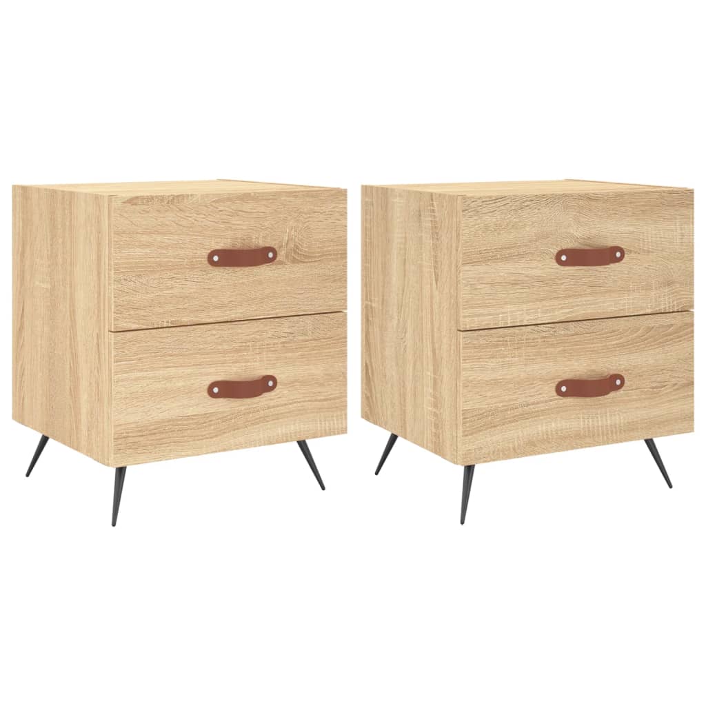 Noćni ormarići 2 kom boja hrasta 40x35x47,5cm konstruirano drvo