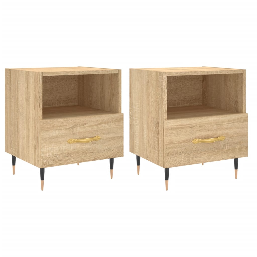 Noćni ormarići 2 kom boja hrasta 40x35x47,5cm konstruirano drvo