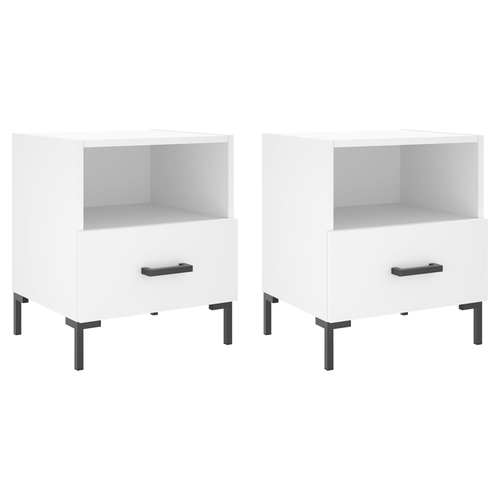 Noćni ormarići 2 kom bijeli 40x35x47,5 cm od konstruiranog drva