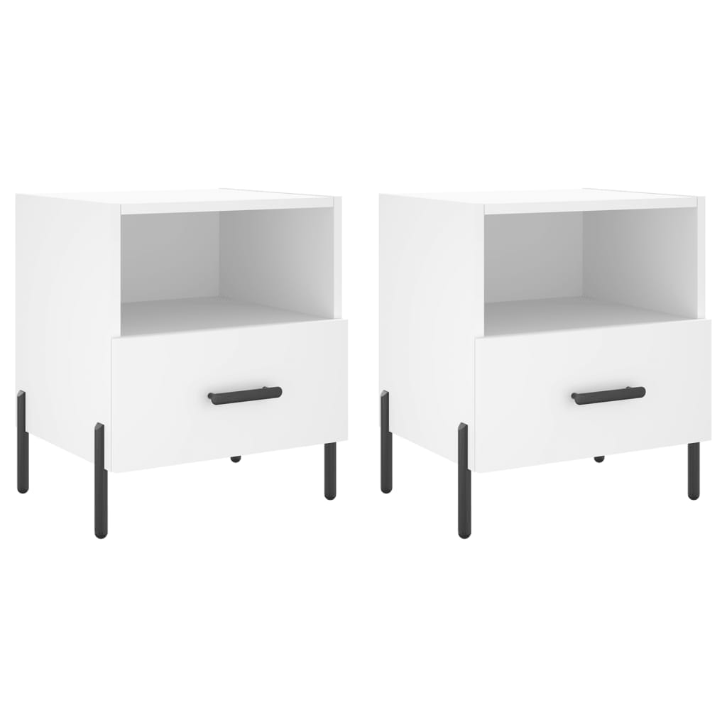 Noćni ormarići 2 kom bijeli 40x35x47,5 cm od konstruiranog drva