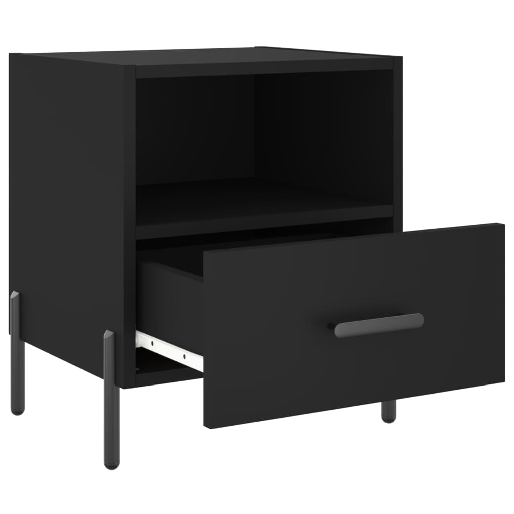 Noćni ormarići 2 kom crni 40 x 35 x 47,5 cm konstruirano drvo