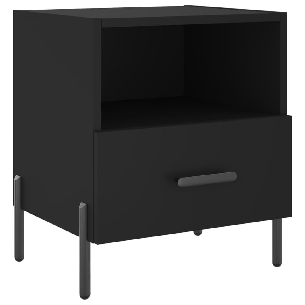 Noćni ormarići 2 kom crni 40 x 35 x 47,5 cm konstruirano drvo