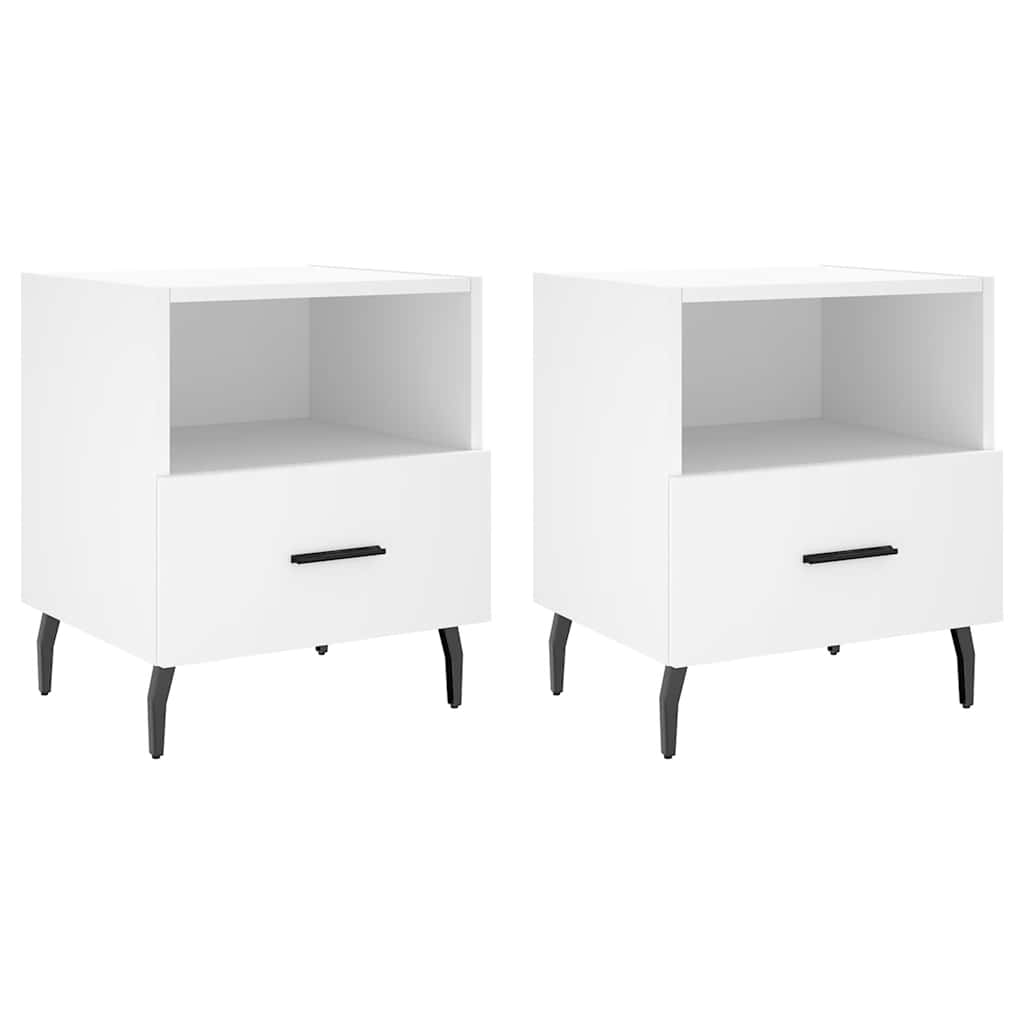 Noćni ormarići 2 kom bijeli 40x35x47,5 cm od konstruiranog drva