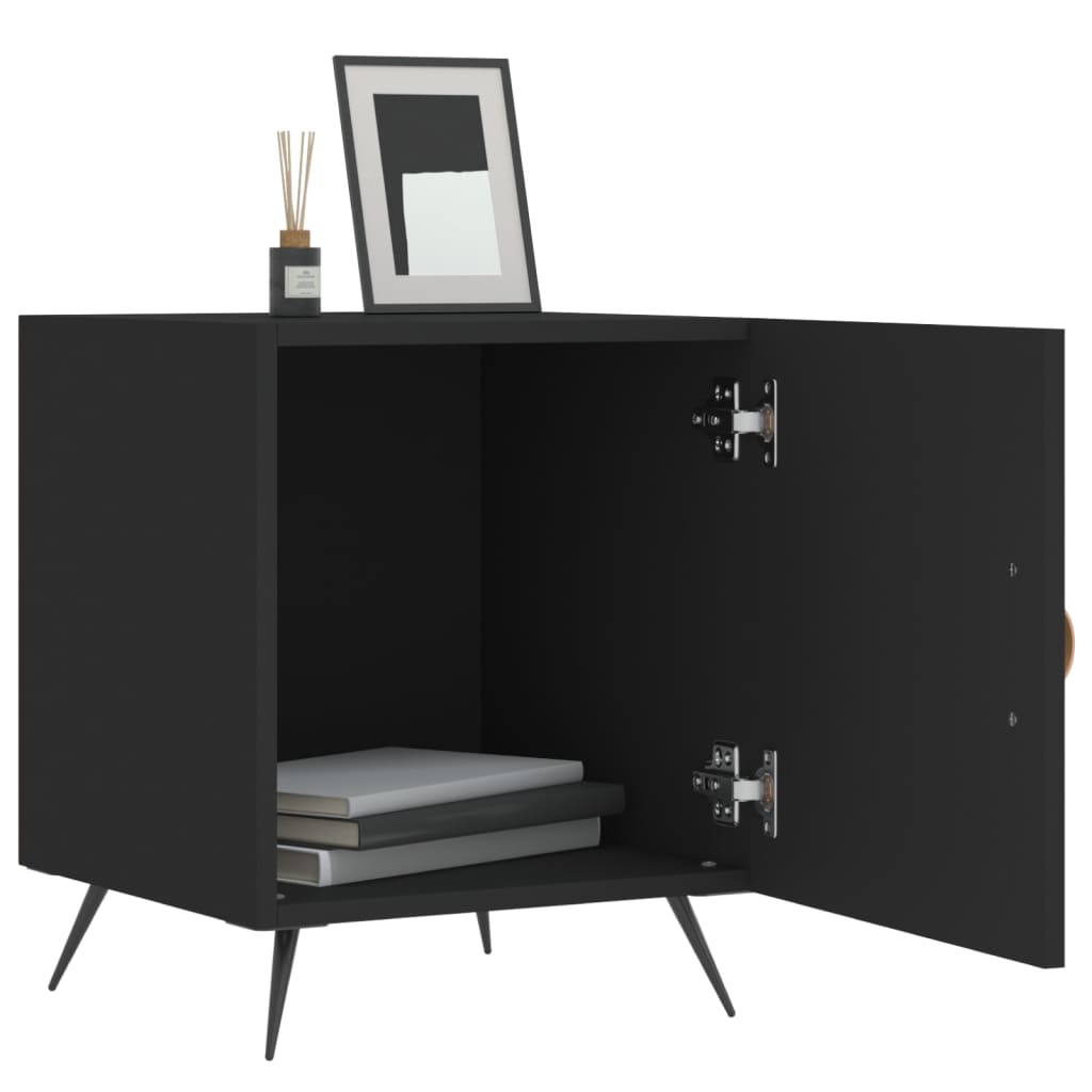 Noćni ormarići 2 kom crni 40 x 40 x 50 cm od konstruiranog drva