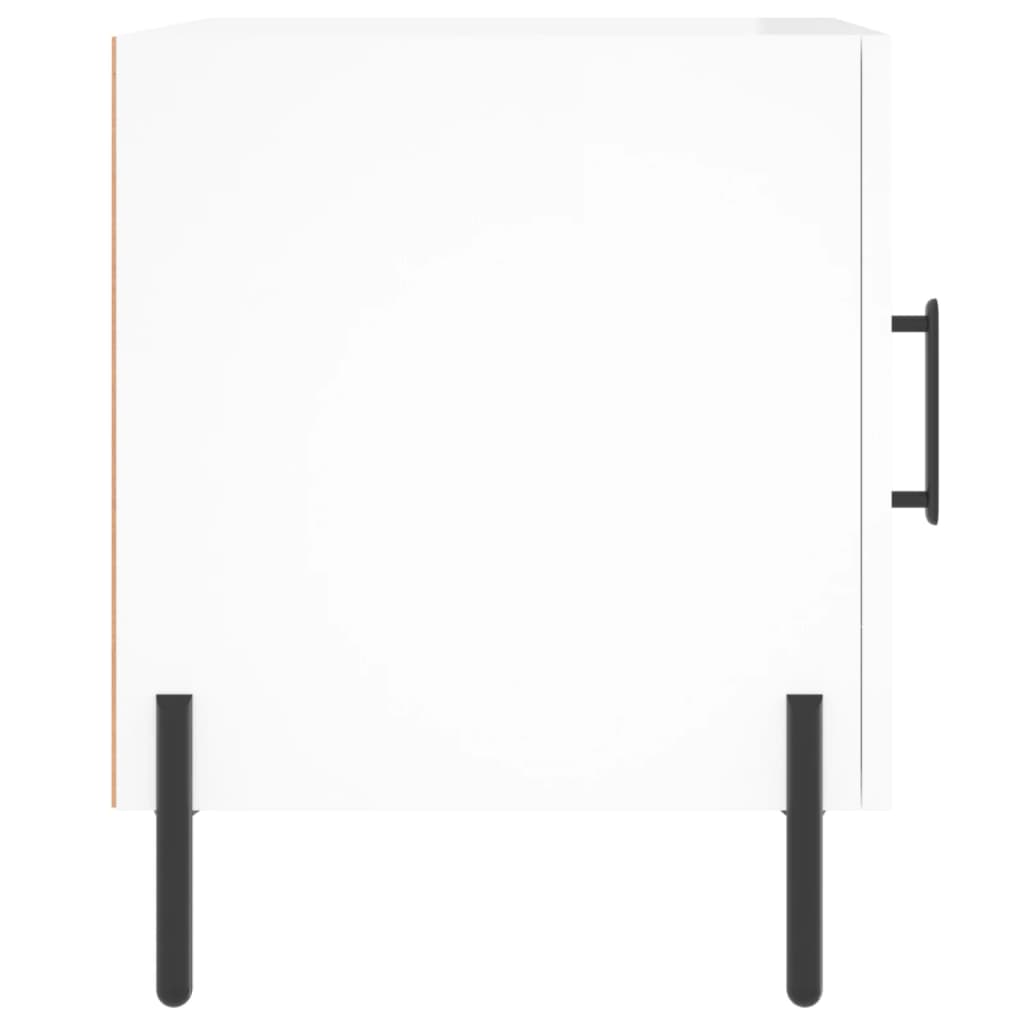 Noćni ormarići 2 kom sjajni bijeli 40x40x50cm konstruirano drvo