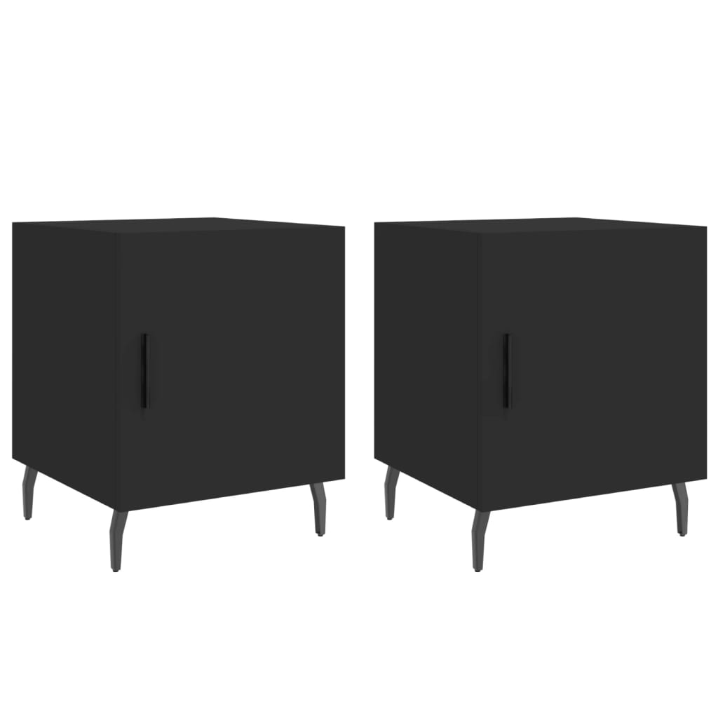 Noćni ormarići 2 kom crni 40 x 40 x 50 cm od konstruiranog drva