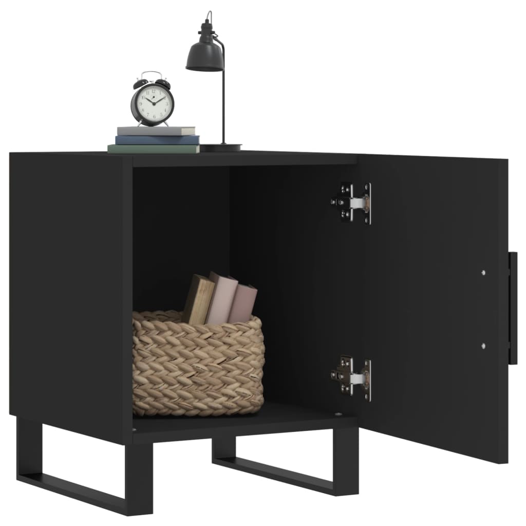 Noćni ormarići 2 kom crni 40 x 40 x 50 cm od konstruiranog drva