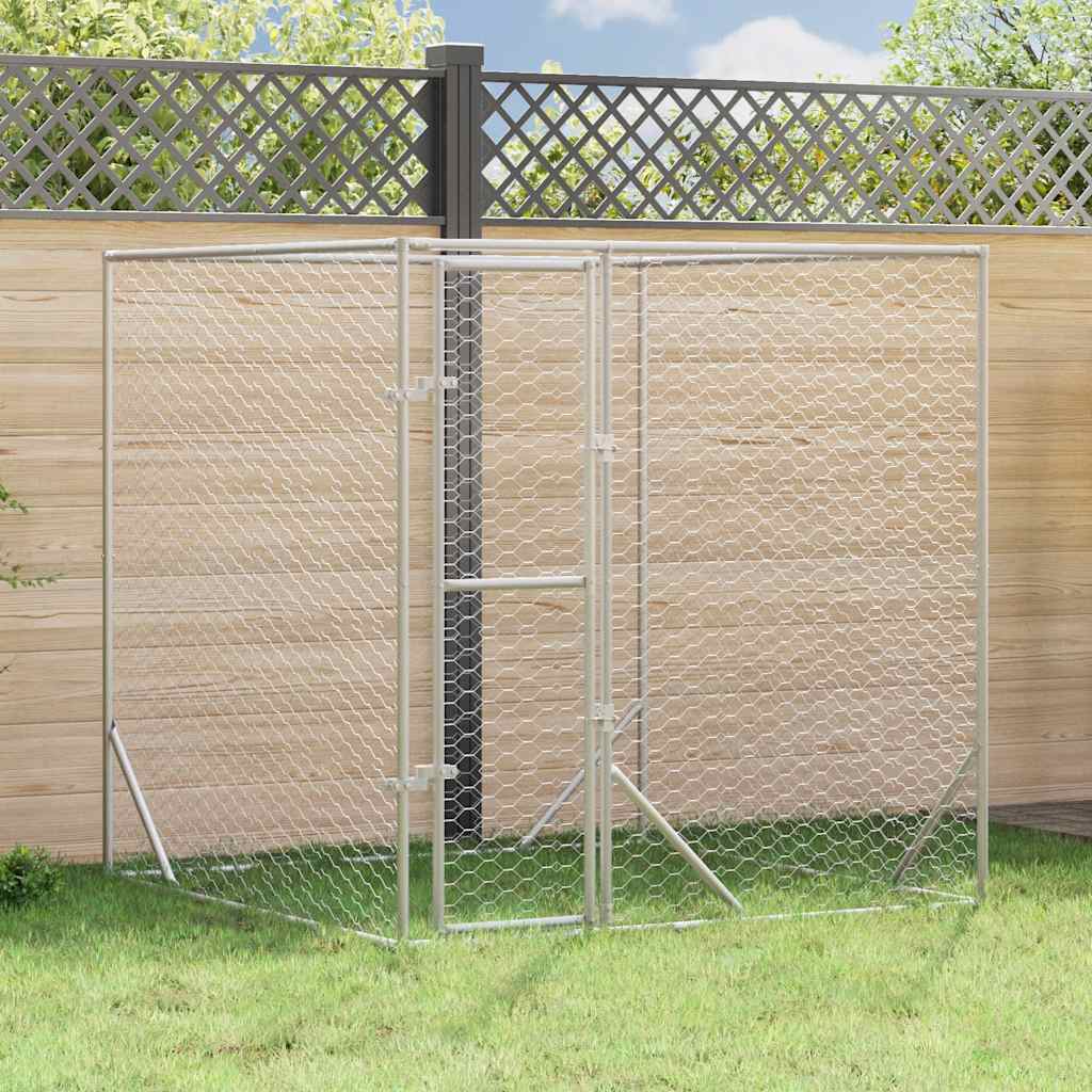 Vanjski kavez za pse srebrni 2 x 2 x 2 m od pocinčanog čelika