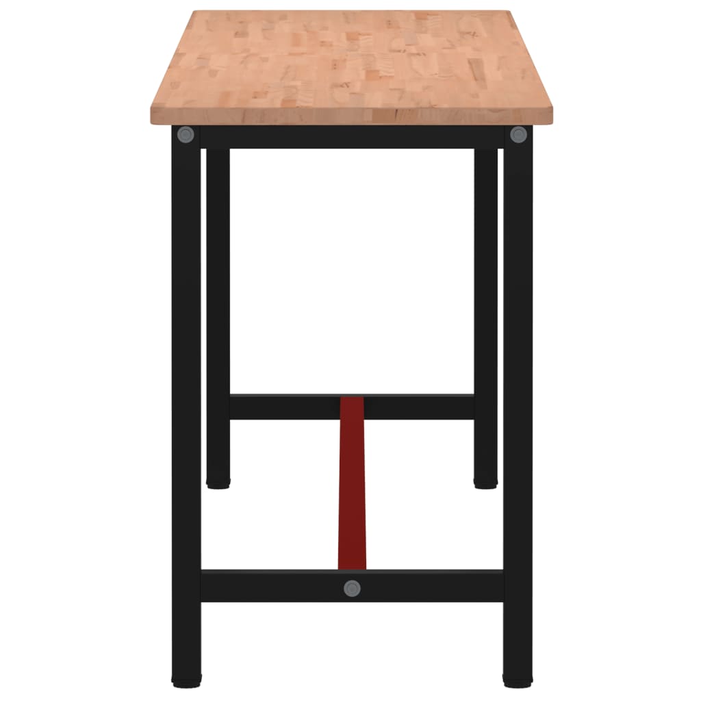 Radni stol 200x55x81,5 cm od masivne bukovine i metala