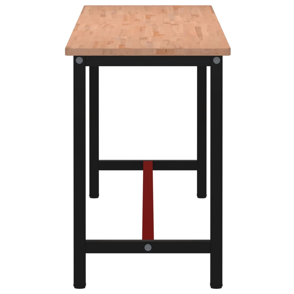 Radni stol 220x55x81,5 cm od masivne bukovine i metala