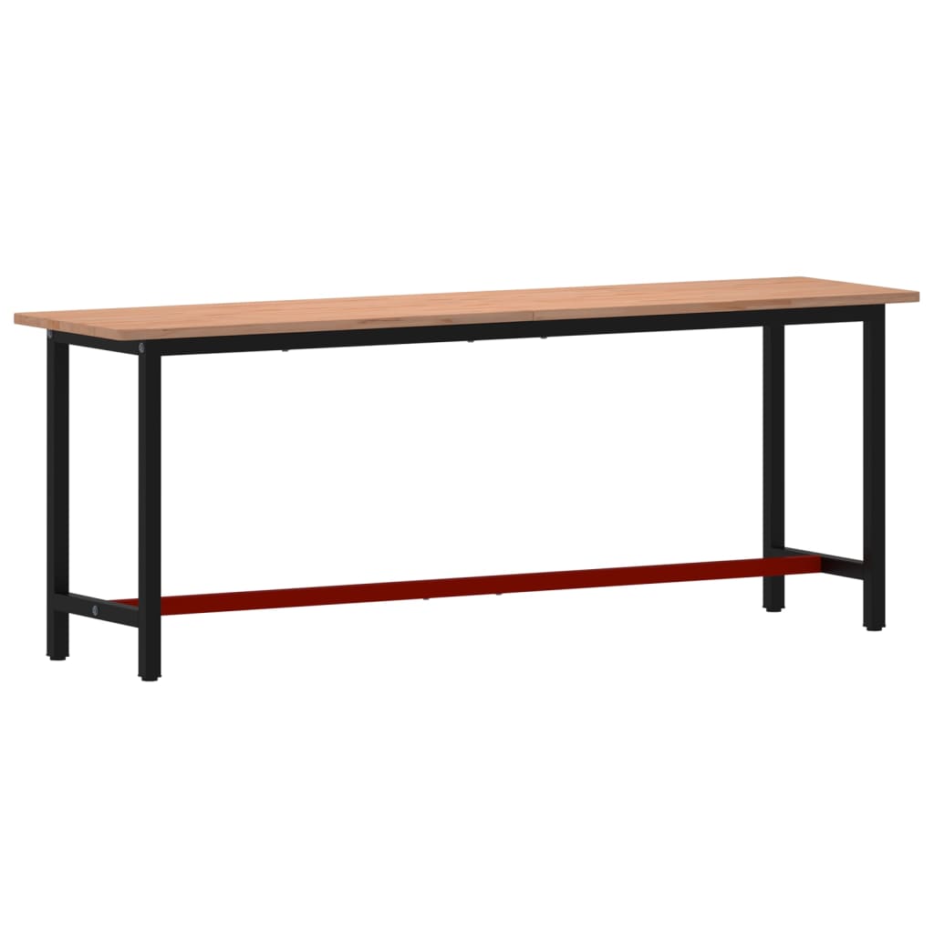 Radni stol 220x55x81,5 cm od masivne bukovine i metala