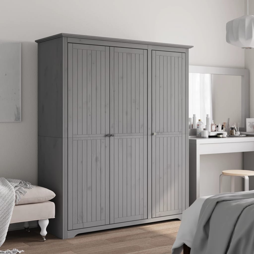 Ormar BODO sivi 146 x 53,5 x 173 cm od masivne borovine