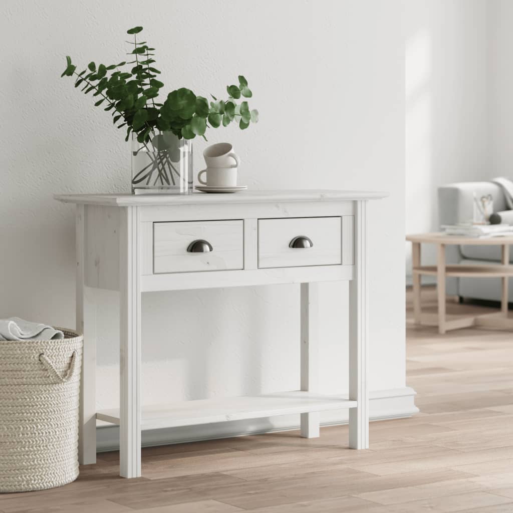 Konzolni stol BODO bijeli 91 x 35 x 74 cm od masivne borovine
