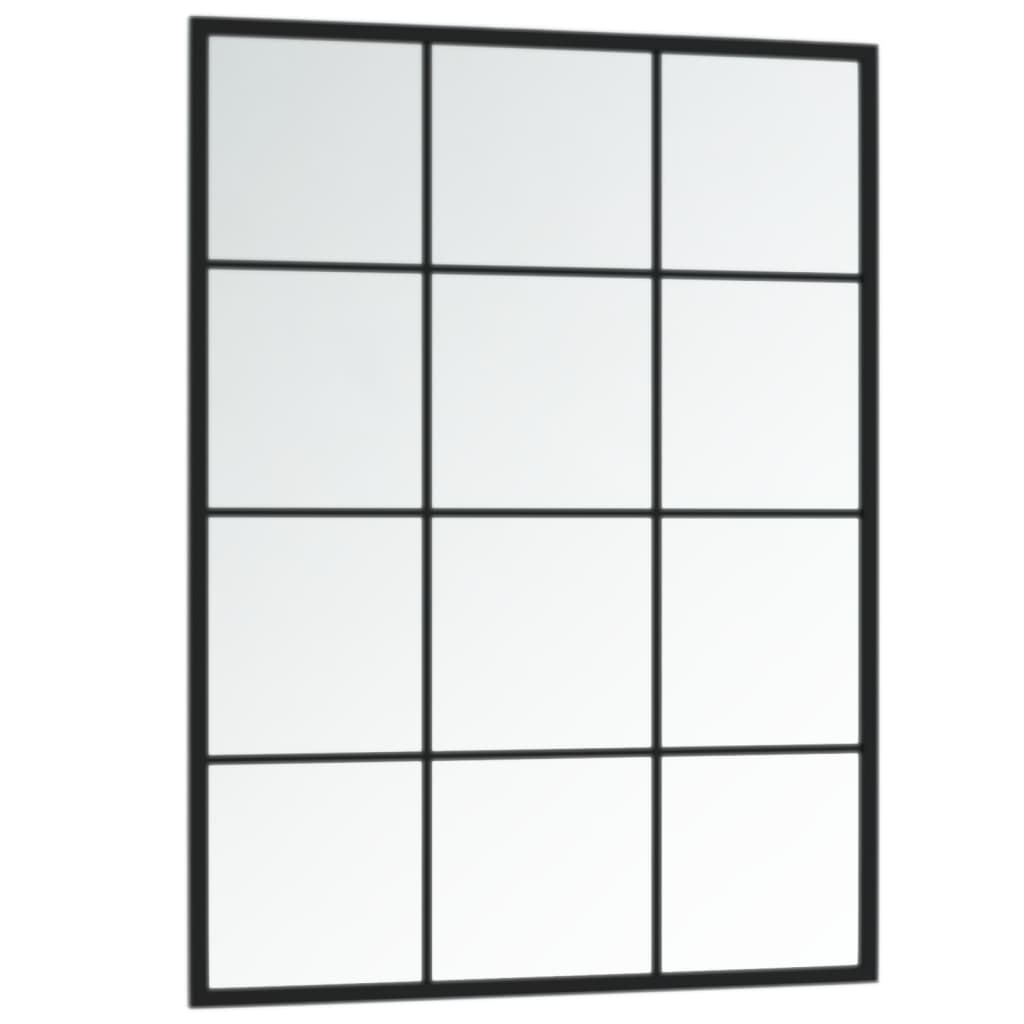 Zidna ogledala 3 kom crna 80x60 cm metalna