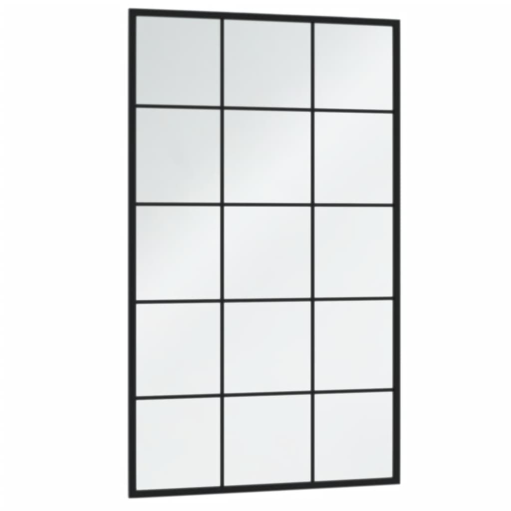 Zidna ogledala 3 kom crna 100x60 cm metalna