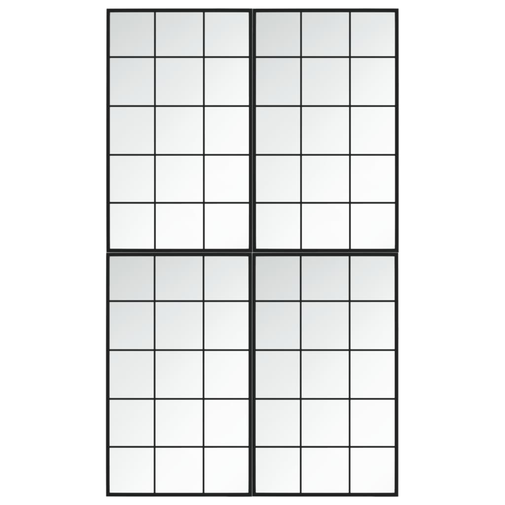 Zidna ogledala 4 kom crna 100x60 cm metalna