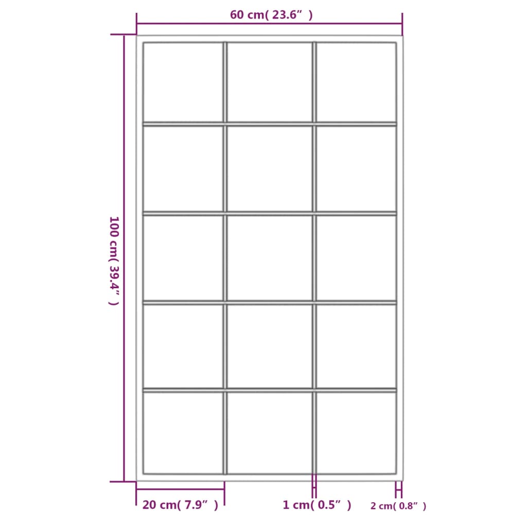 Zidna ogledala 4 kom crna 100x60 cm metalna