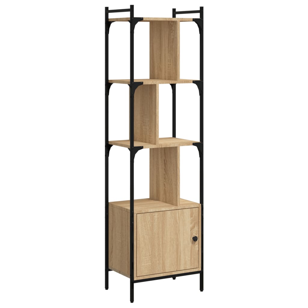 Regal za knjige s vratima boja hrasta 44,5x30x154,5 cm drveni