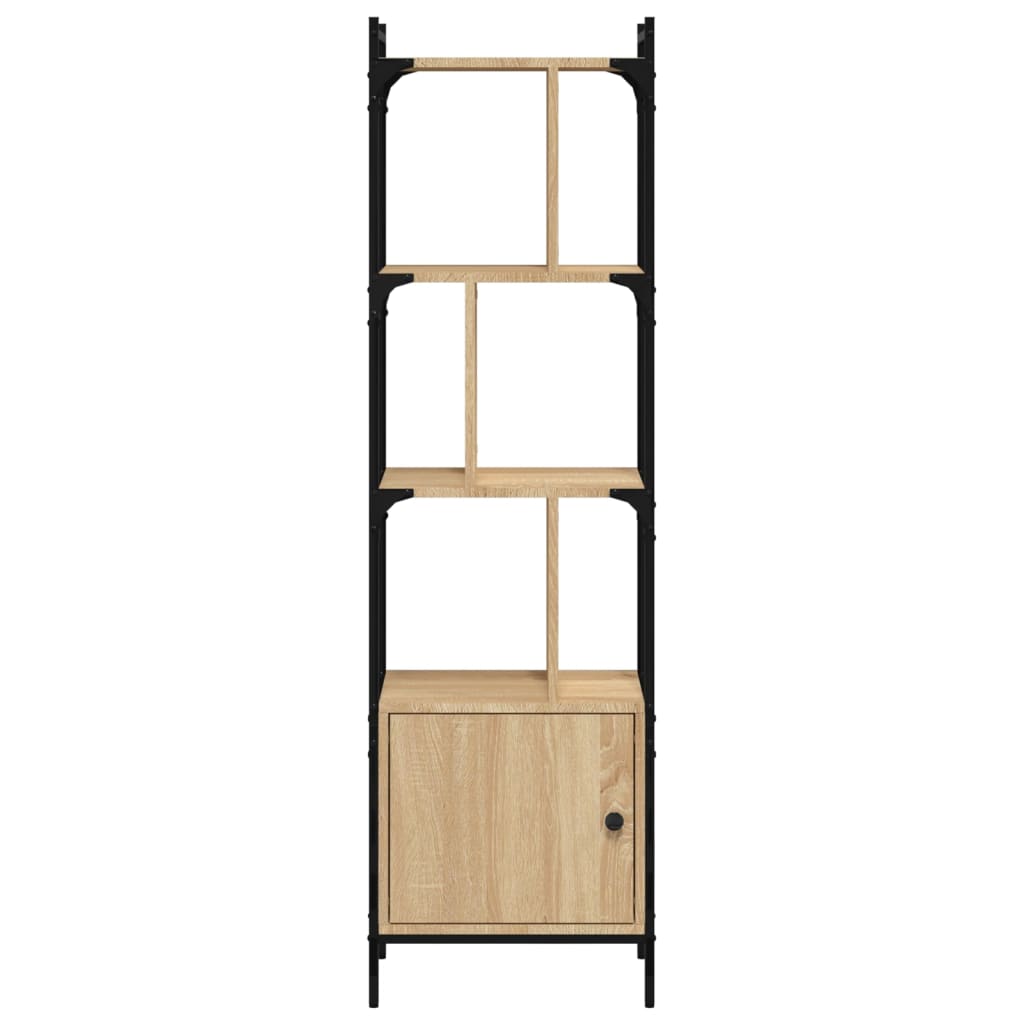 Regal za knjige s vratima boja hrasta 44,5x30x154,5 cm drveni