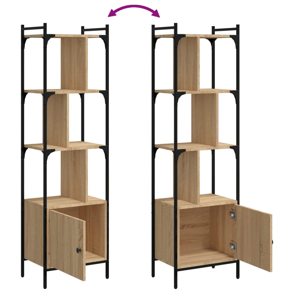 Regal za knjige s vratima boja hrasta 44,5x30x154,5 cm drveni