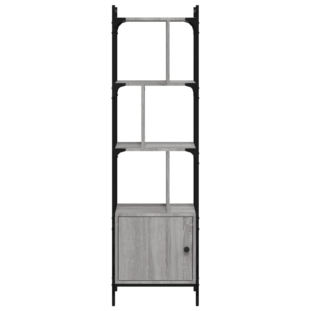 Regal za knjige s vratima boja hrasta 44,5x30x154,5 cm drveni