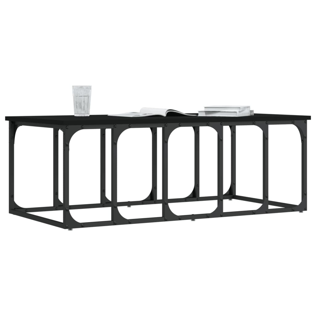 Stolić za kavu crni 100 x 50 x 35,5 cm od konstruiranog drva