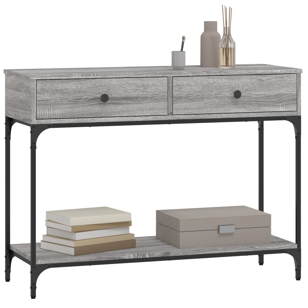 Konzolni stol siva boja hrasta 100x34,5x75 cm konstruirano drvo
