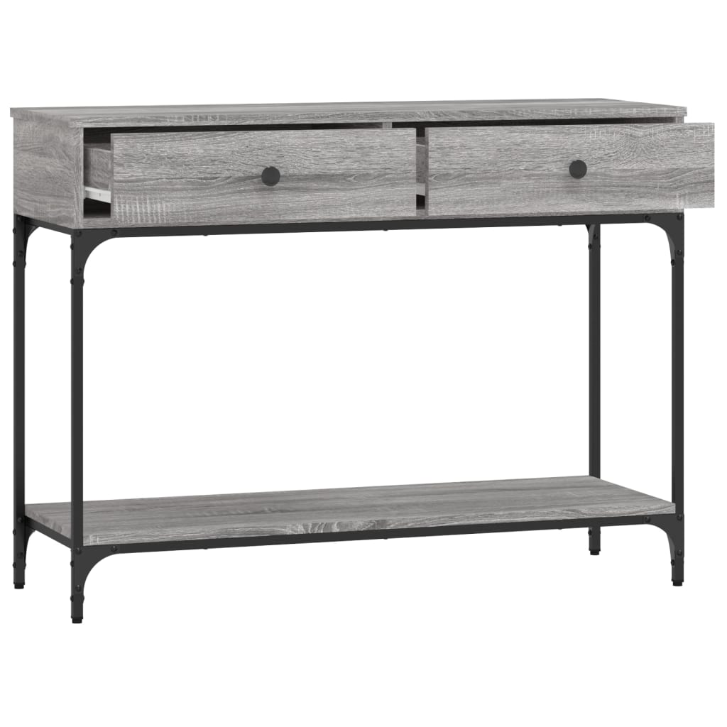 Konzolni stol siva boja hrasta 100x34,5x75 cm konstruirano drvo