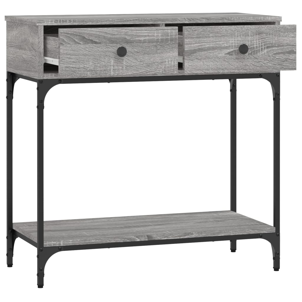 Konzolni stol siva boja hrasta 75x34,5x75 cm konstruirano drvo