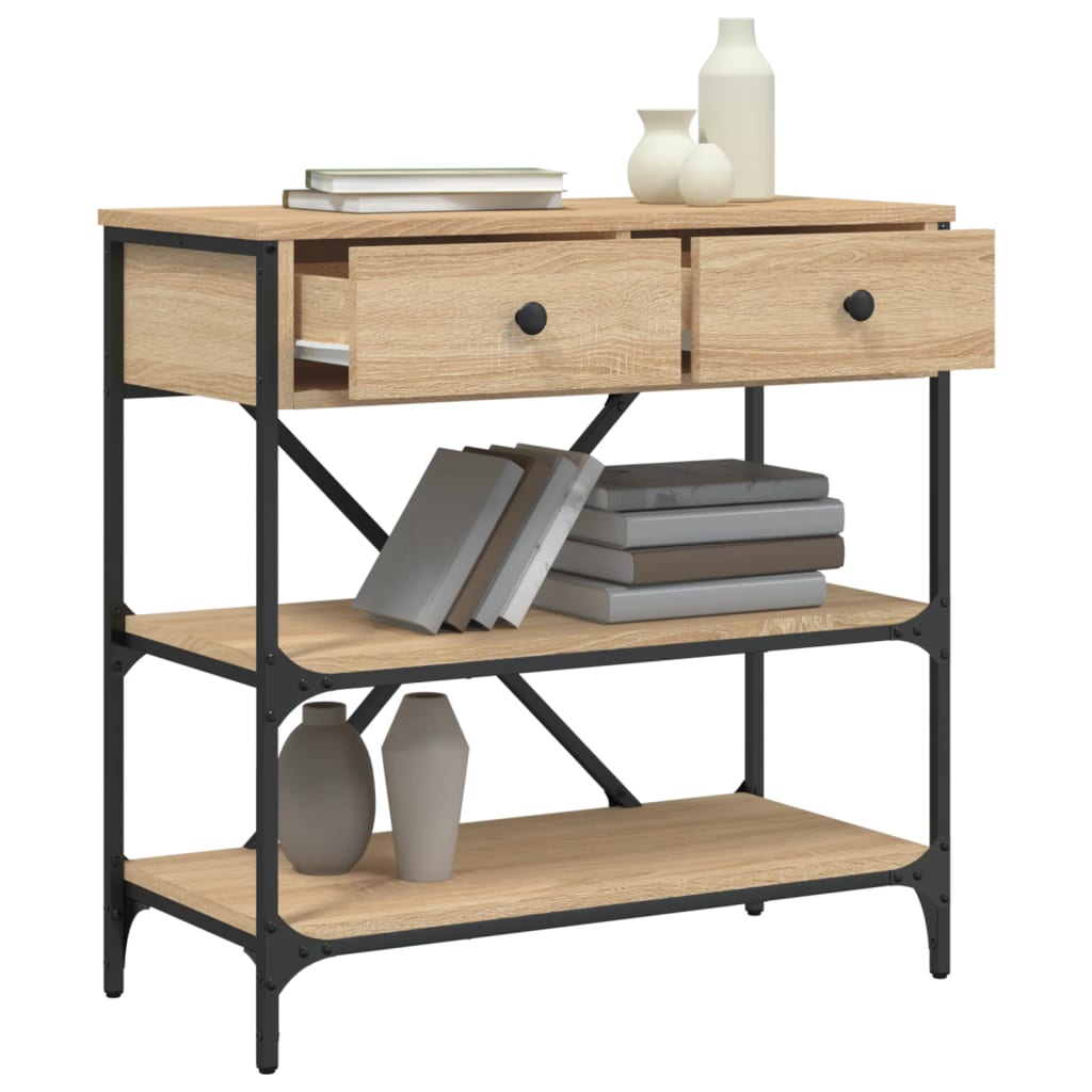 Konzolni stol boja hrasta 75 x 34,5 x 75 cm konstruirano drvo