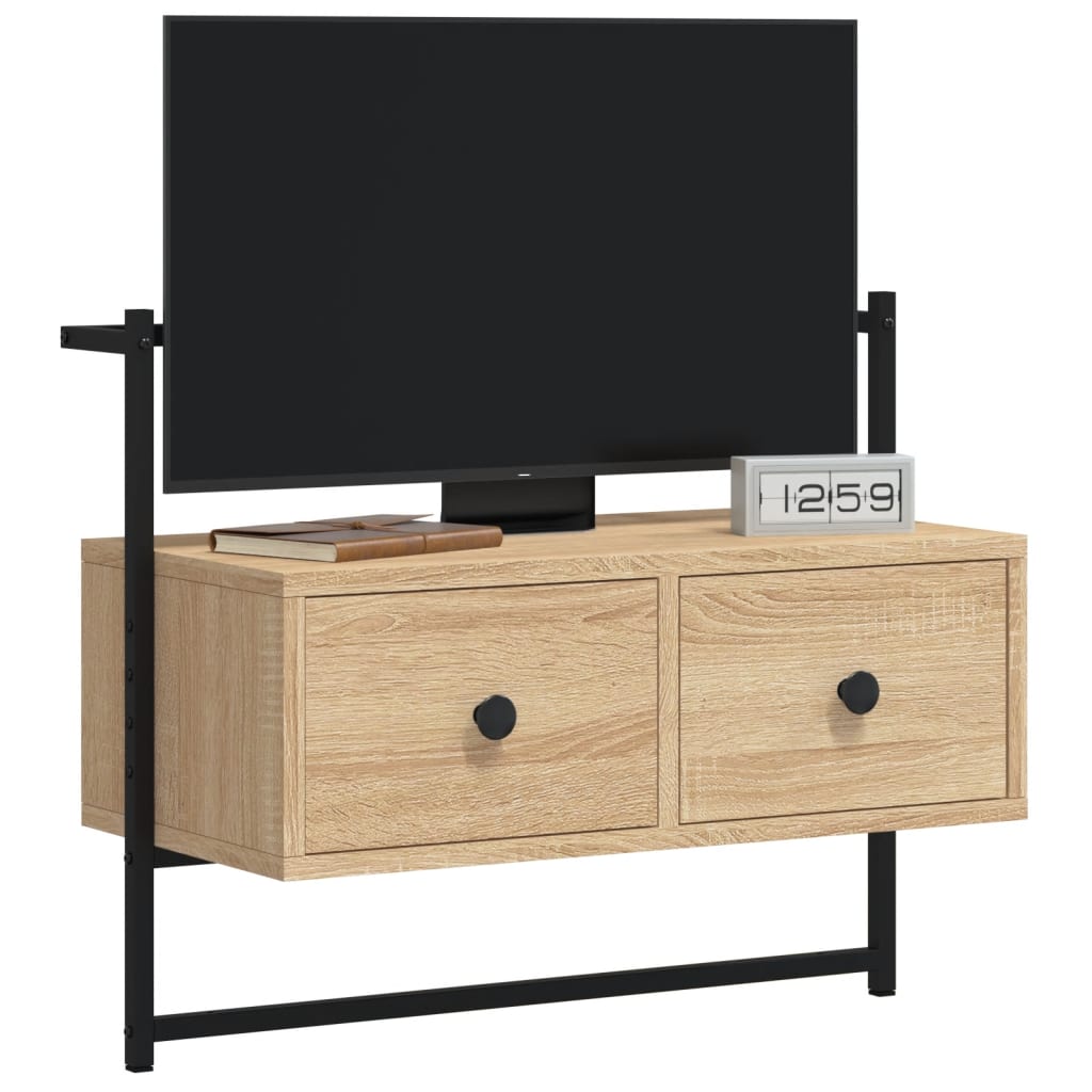 TV ormarić zidni boja hrasta 60,5x30x51 cm konstruirano drvo