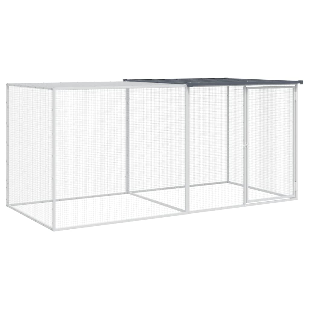 Kavez za kokoši s krovom antracit 203x98x90 cm pocinčani čelik