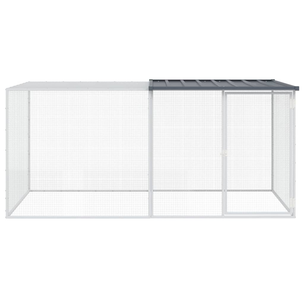 Kavez za kokoši s krovom antracit 203x98x90 cm pocinčani čelik
