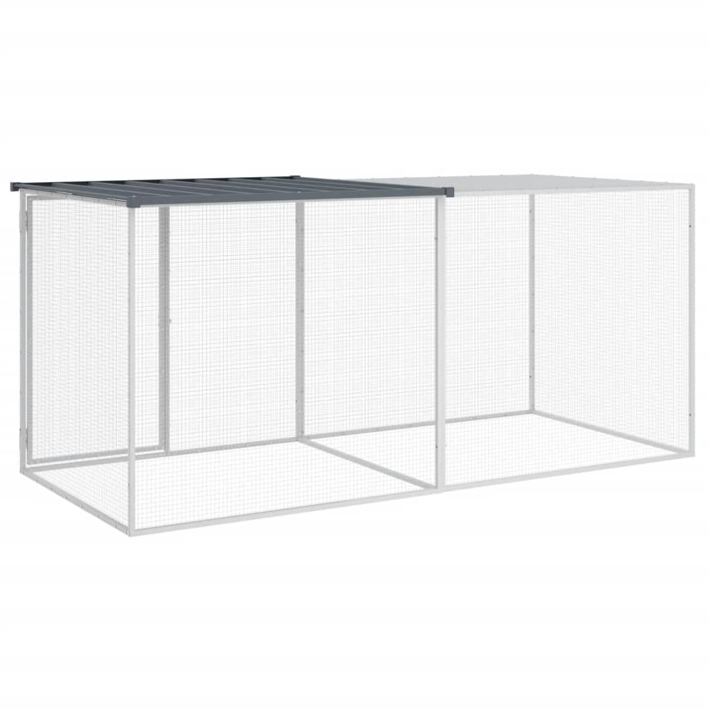 Kavez za kokoši s krovom antracit 203x98x90 cm pocinčani čelik
