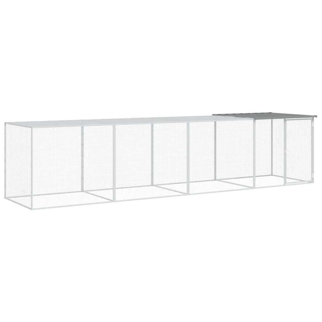 Kavez za kokoši s krovom svjetlosivi 403x98x90 cm čelični