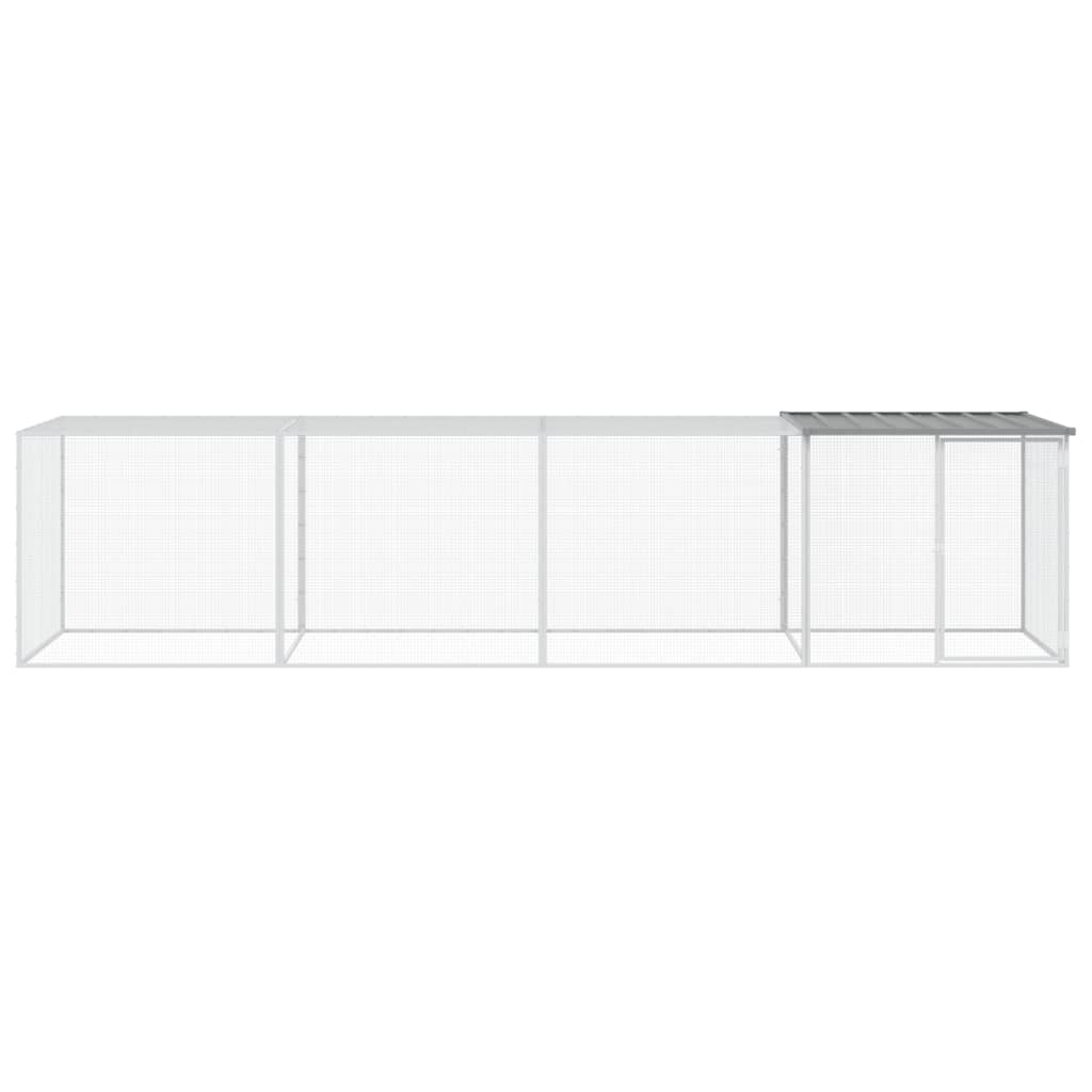 Kavez za kokoši s krovom svjetlosivi 403x98x90 cm čelični