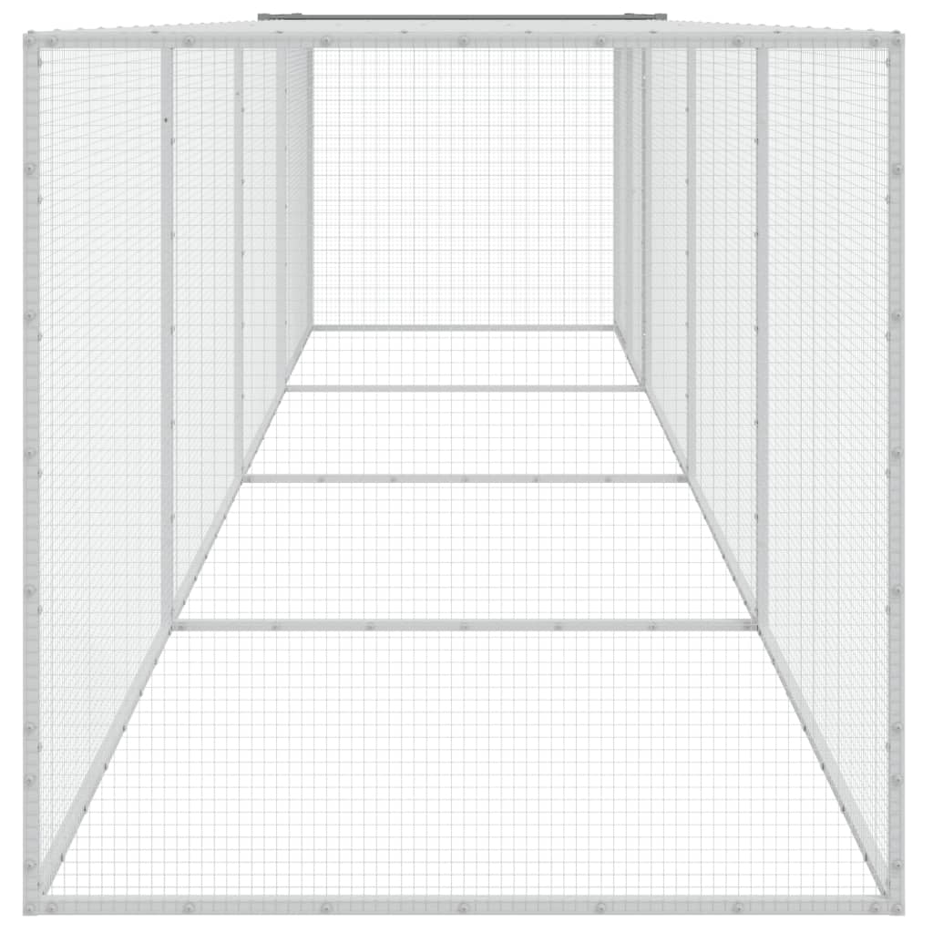 Kavez za kokoši s krovom svjetlosivi 403x98x90 cm čelični