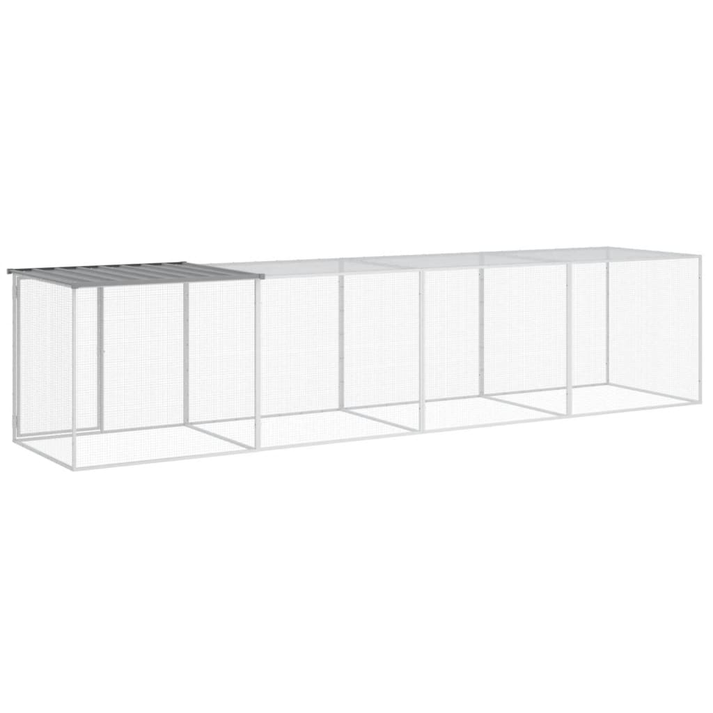 Kavez za kokoši s krovom svjetlosivi 403x98x90 cm čelični