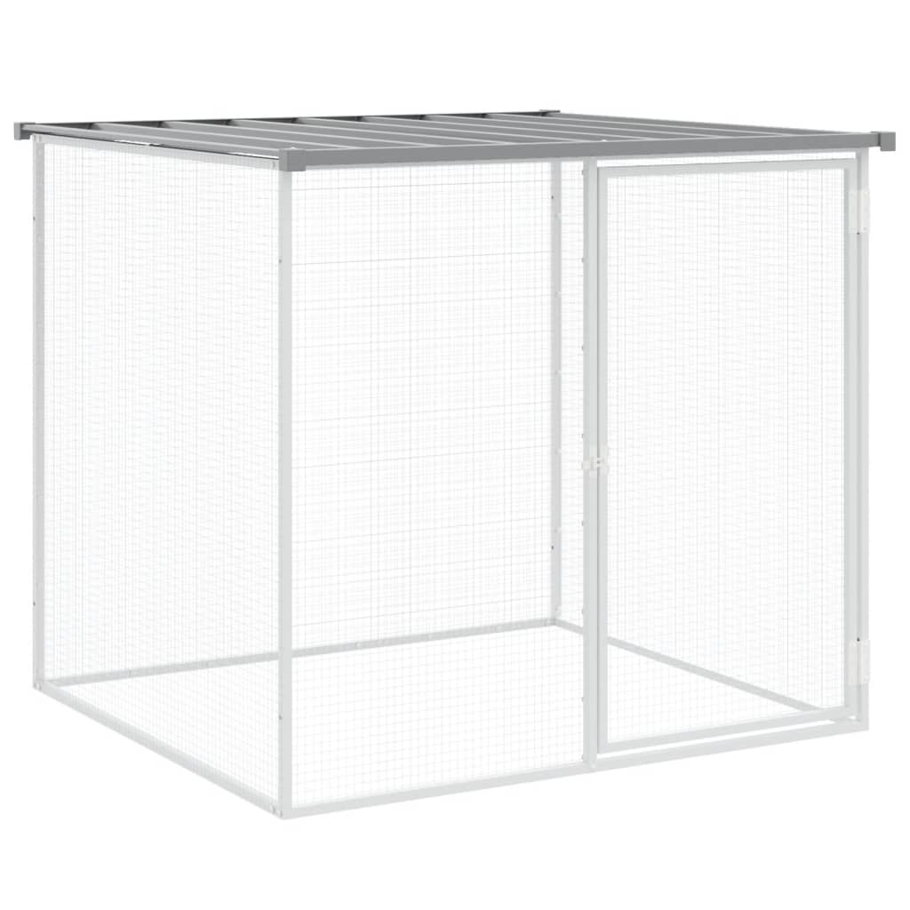 Kavez za kokoši s krovom svjetlosivi 403x98x90 cm čelični