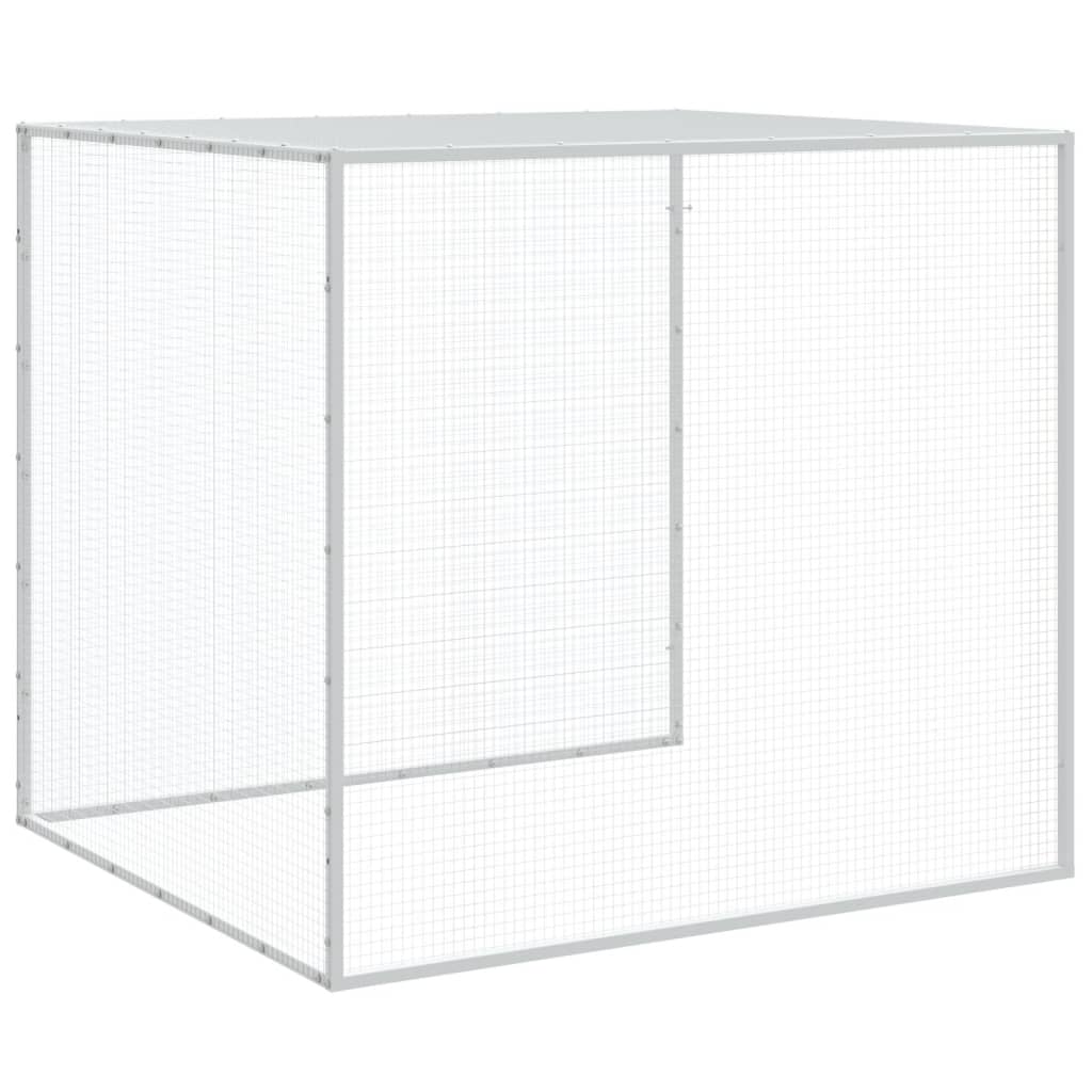 Kavez za kokoši s krovom svjetlosivi 403x98x90 cm čelični