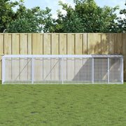 Kavez za kokoši s krovom svjetlosivi 403x98x90 cm čelični