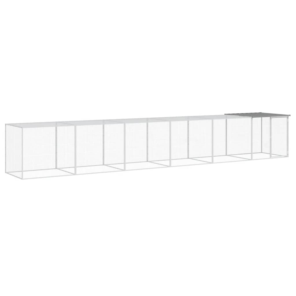 Kavez za kokoši s krovom svjetlosivi 603x98x90 cm čelični