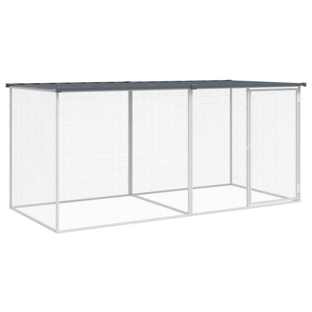 Kavez za kokoši s krovom antracit 203x98x90 cm pocinčani čelik