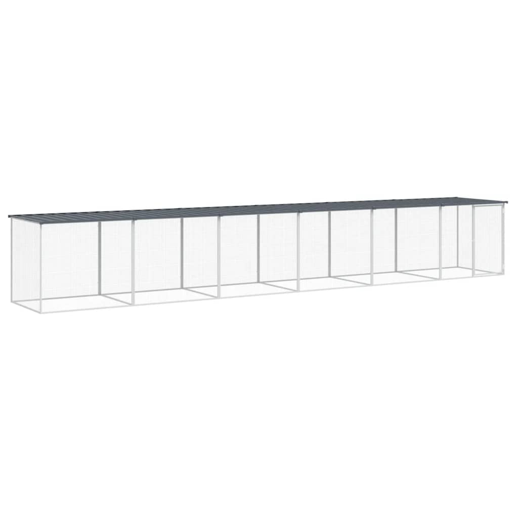Kavez za kokoši s krovom antracit 603x98x90 cm pocinčani čelik